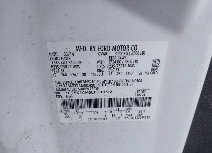 Photo 9 of 2014 Ford F-150 XL (VIN 1FTEX1CM5EKE10732)