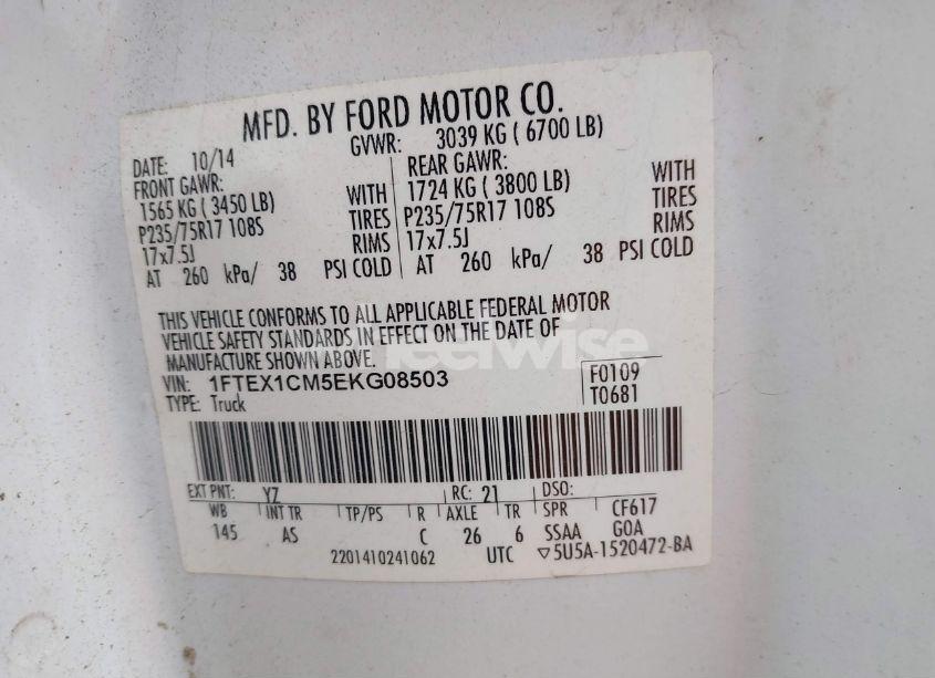 Photo 9 of 2014 Ford F-150 XL (VIN 1FTEX1CM5EKG08503)