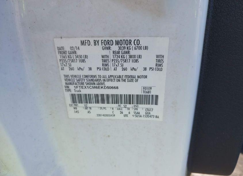 Photo 9 of 2014 Ford F-150 XL (VIN 1FTEX1CM6EKD50668)