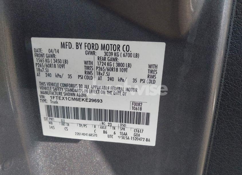 Photo 9 of 2014 Ford F-150 STX (VIN 1FTEX1CM6EKE29693)