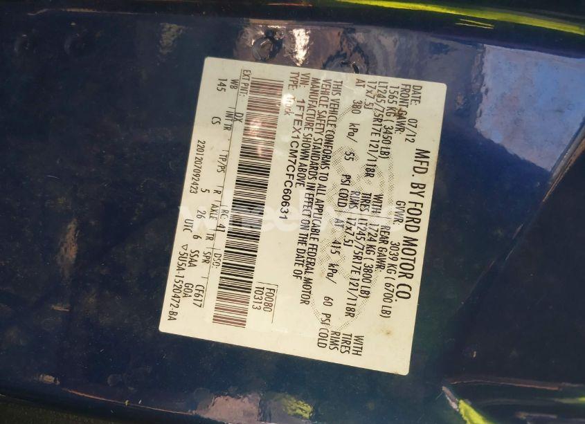 Photo 9 of 2012 Ford F-150 XL (VIN 1FTEX1CM7CFC60631)