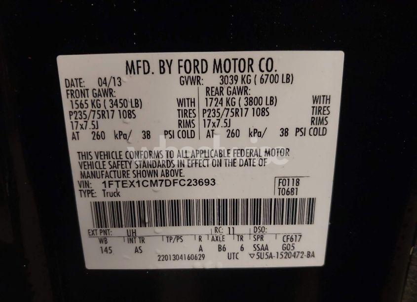 Photo 9 of 2013 Ford F-150 XL (VIN 1FTEX1CM7DFC23693)