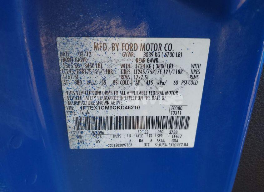 Photo 9 of 2012 Ford F-150 XL (VIN 1FTEX1CM9CKD46210)