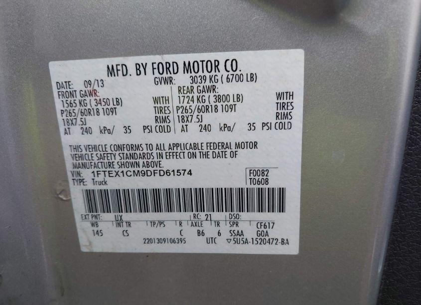 Photo 9 of 2013 Ford F-150 STX (VIN 1FTEX1CM9DFD61574)