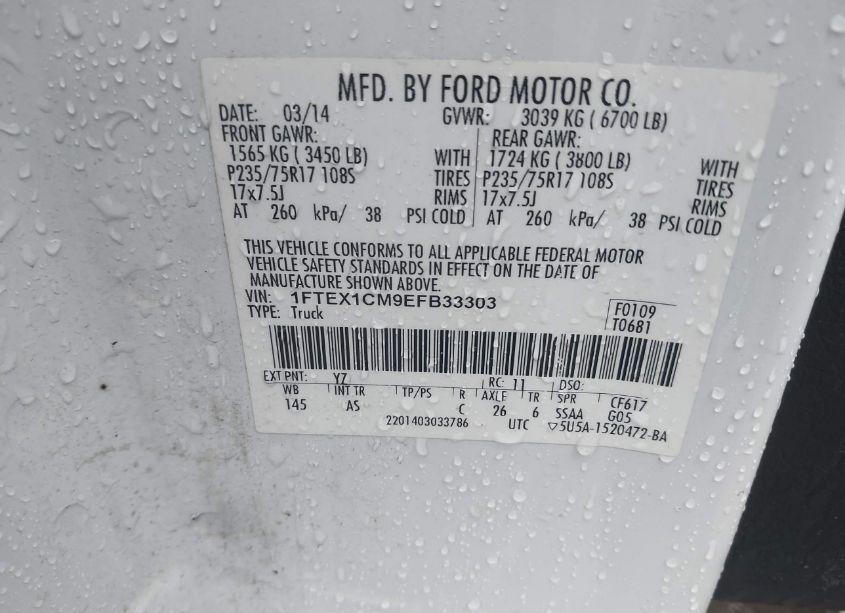 Photo 9 of 2014 Ford F-150 XL (VIN 1FTEX1CM9EFB33303)