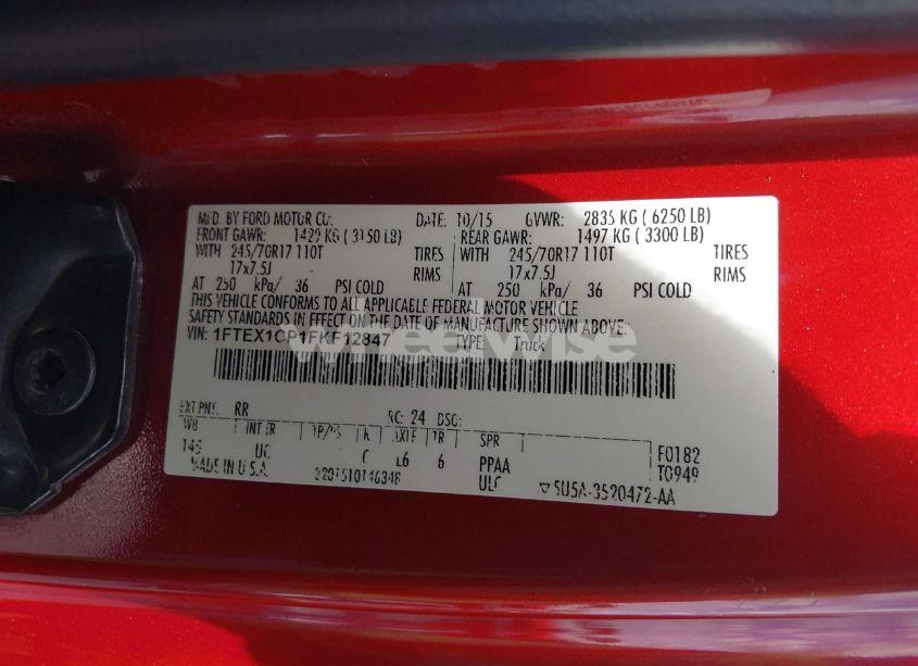 Photo 9 of 2015 Ford F-150 XLT (VIN 1FTEX1CP1FKF12847)