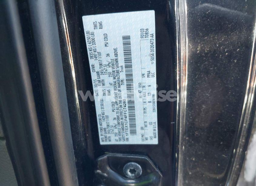 Photo 9 of 2015 Ford F-150 XL (VIN 1FTEX1CP4FFC74260)