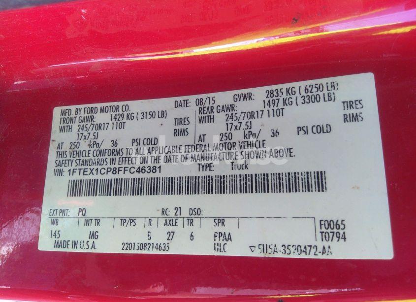 Photo 9 of 2015 Ford F-150 XLT (VIN 1FTEX1CP8FFC46381)