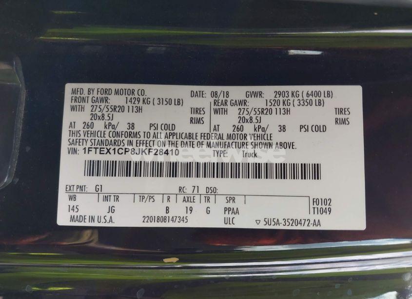 Photo 9 of 2018 Ford F-150 XL (VIN 1FTEX1CP8JKF28410)