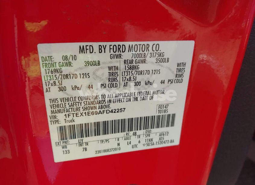 Photo 9 of 2010 Ford F-150 SVT RAPTOR (VIN 1FTEX1E69AFD42257)