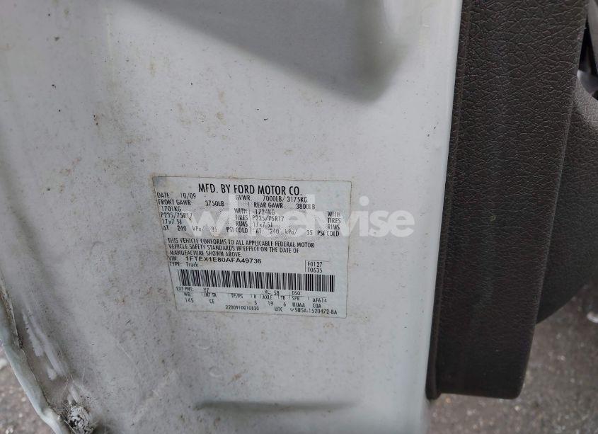 Photo 9 of 2010 Ford F-150 STX/XL/XLT (VIN 1FTEX1E80AFA49736)