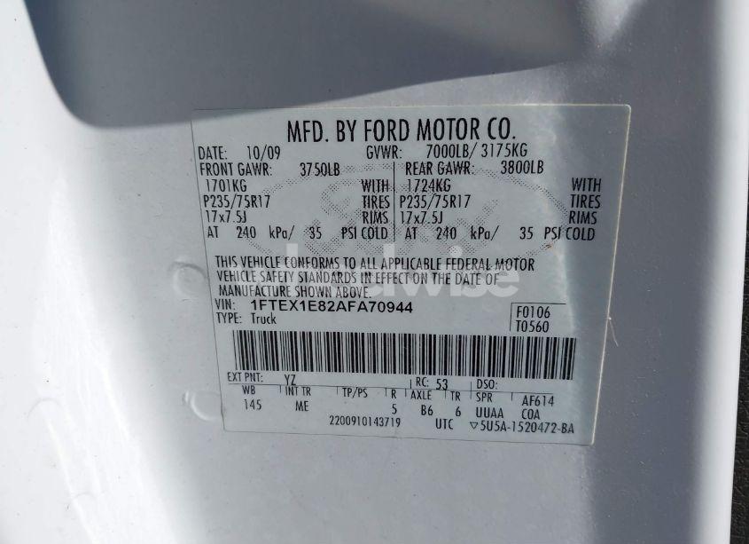 Photo 9 of 2010 Ford F-150 XLT (VIN 1FTEX1E82AFA70944)