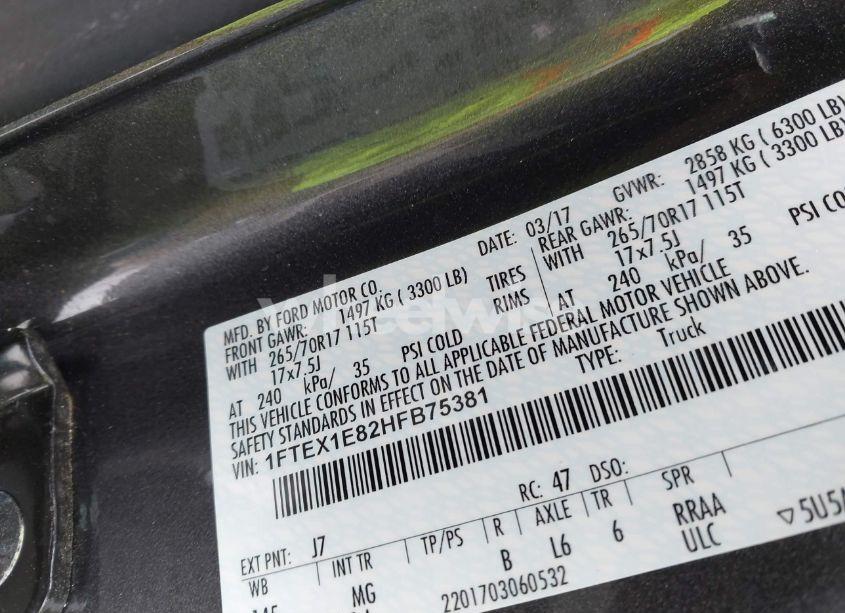 Photo 9 of 2017 Ford F-150 XLT (VIN 1FTEX1E82HFB75381)