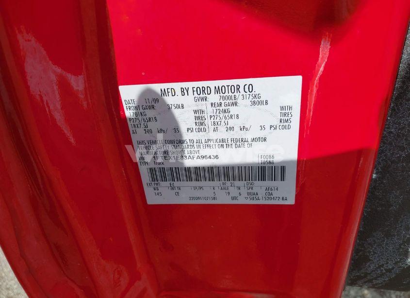 Photo 9 of 2010 Ford F-150 STX (VIN 1FTEX1E83AFA96436)