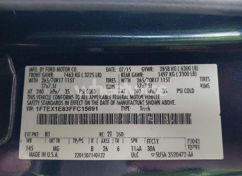 Photo 9 of 2015 Ford F-150 XLT (VIN 1FTEX1E83FFC15691)