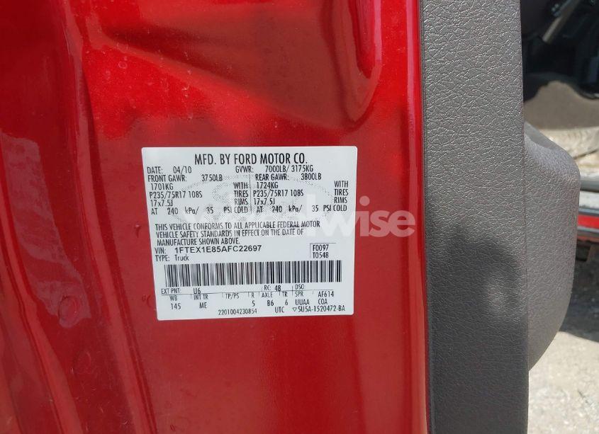 Photo 9 of 2010 Ford F-150 XLT (VIN 1FTEX1E85AFC22697)