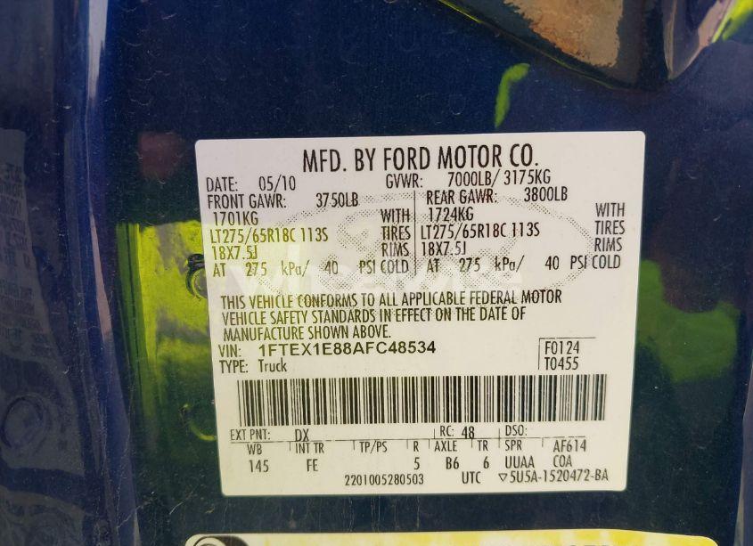 Photo 9 of 2010 Ford F-150 XLT (VIN 1FTEX1E88AFC48534)