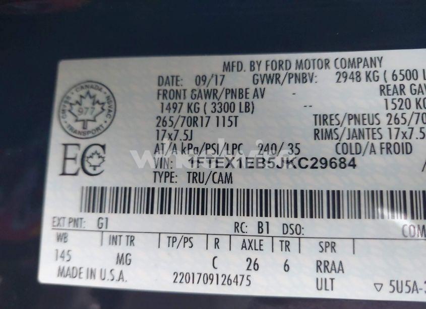 Photo 9 of 2018 Ford F-150 XLT (VIN 1FTEX1EB5JKC29684)
