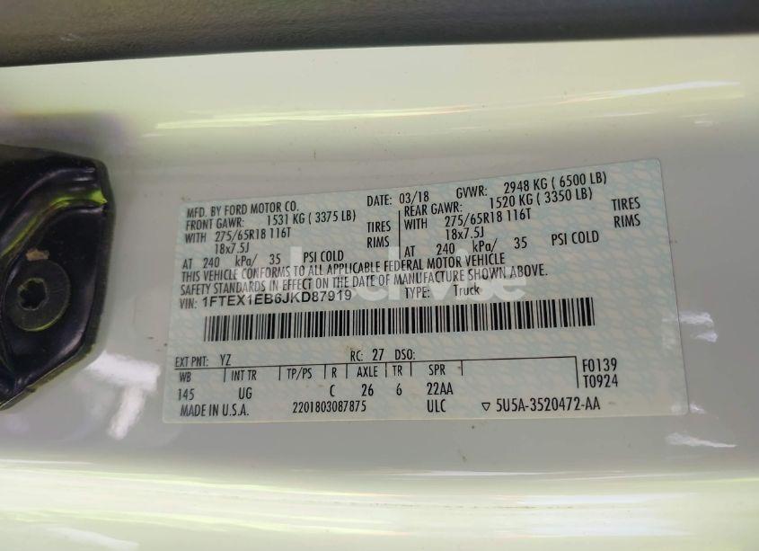 Photo 9 of 2018 Ford F-150 XLT (VIN 1FTEX1EB6JKD87919)