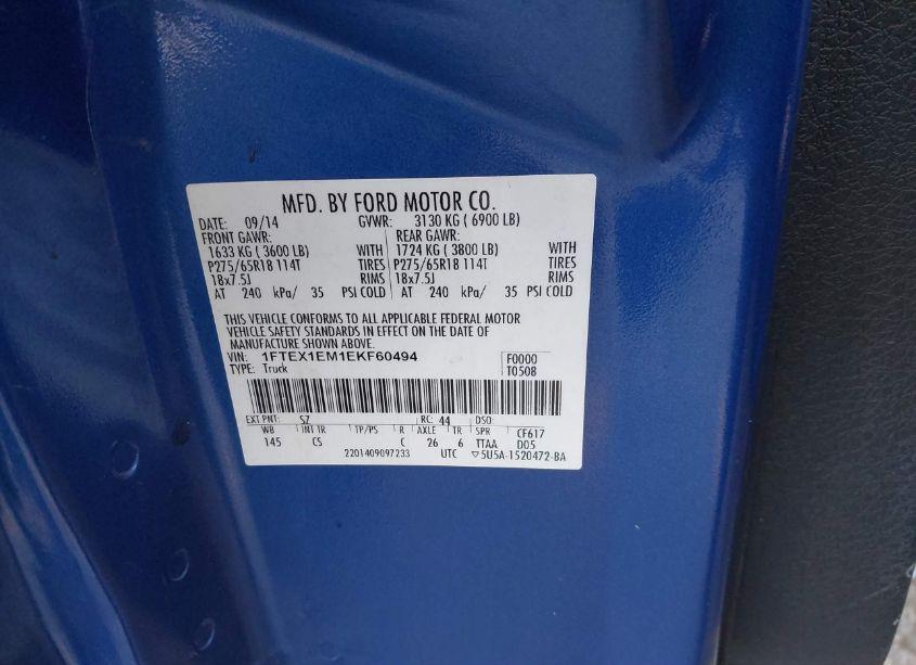 Photo 9 of 2014 Ford F-150 STX (VIN 1FTEX1EM1EKF60494)