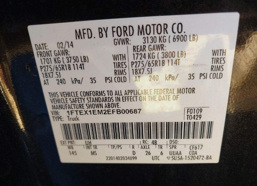 Photo 9 of 2014 Ford F-150 XLT (VIN 1FTEX1EM2EFB00687)