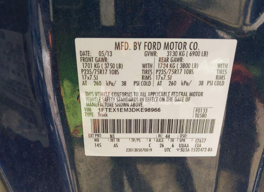 Photo 9 of 2013 Ford F-150 XL (VIN 1FTEX1EM3DKE98966)