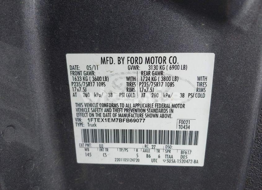 Photo 9 of 2011 Ford F-150 XL (VIN 1FTEX1EM7BFB69077)