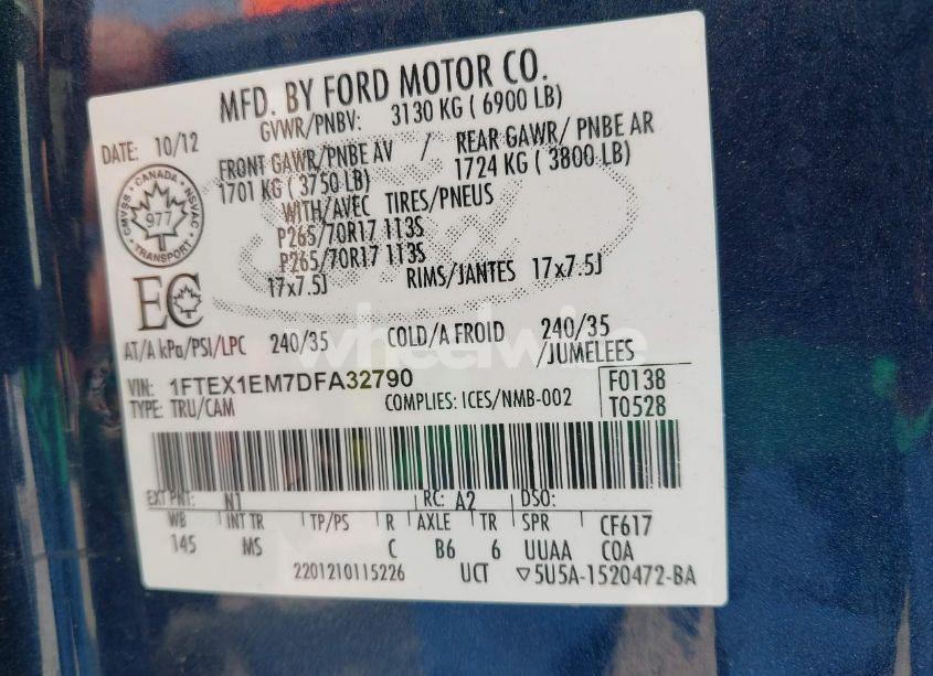 Photo 9 of 2013 Ford F-150 XLT (VIN 1FTEX1EM7DFA32790)