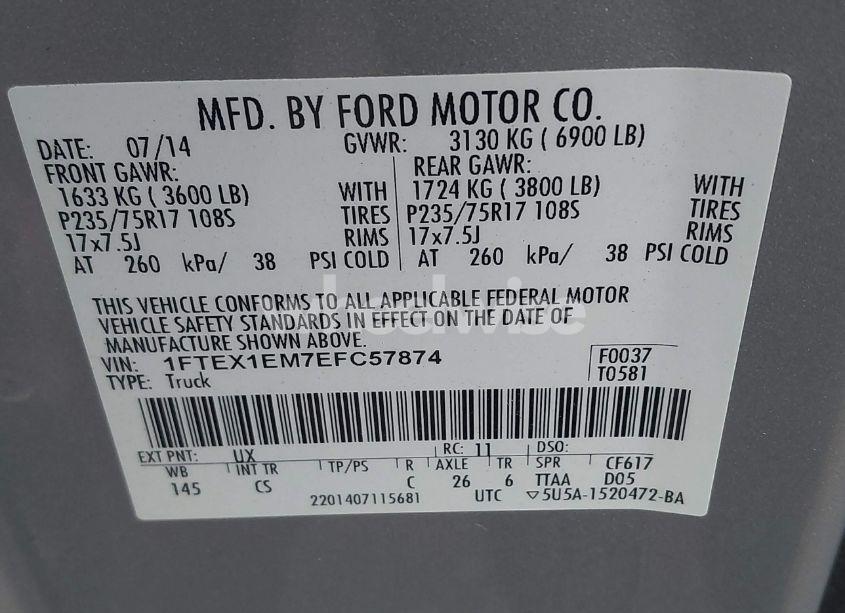 Photo 9 of 2014 Ford F-150 XL (VIN 1FTEX1EM7EFC57874)