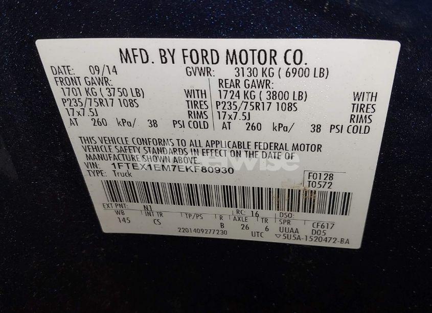 Photo 9 of 2014 Ford F-150 XL (VIN 1FTEX1EM7EKF80930)