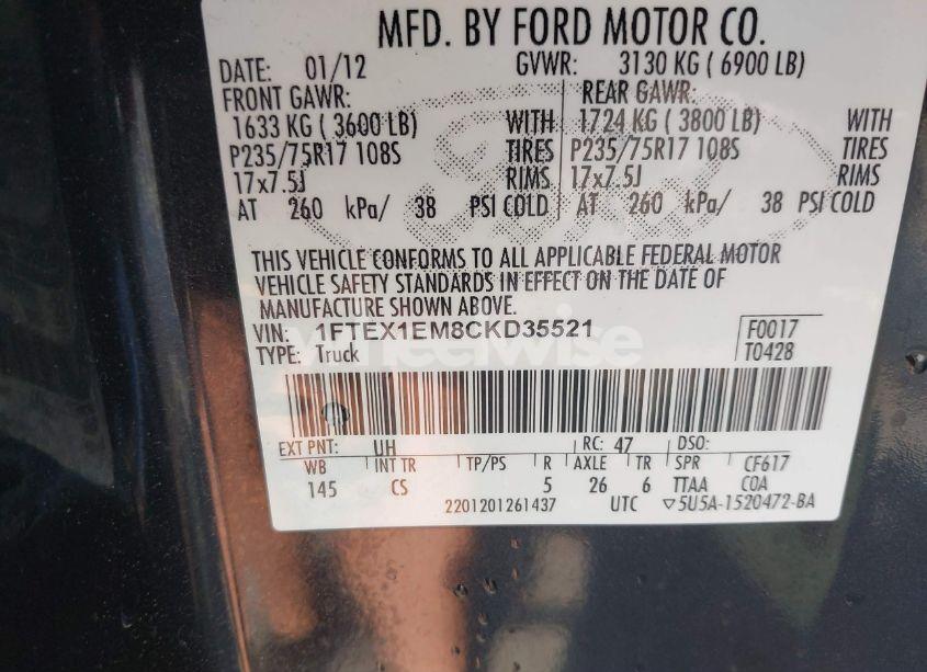 Photo 9 of 2012 Ford F-150 STX (VIN 1FTEX1EM8CKD35521)