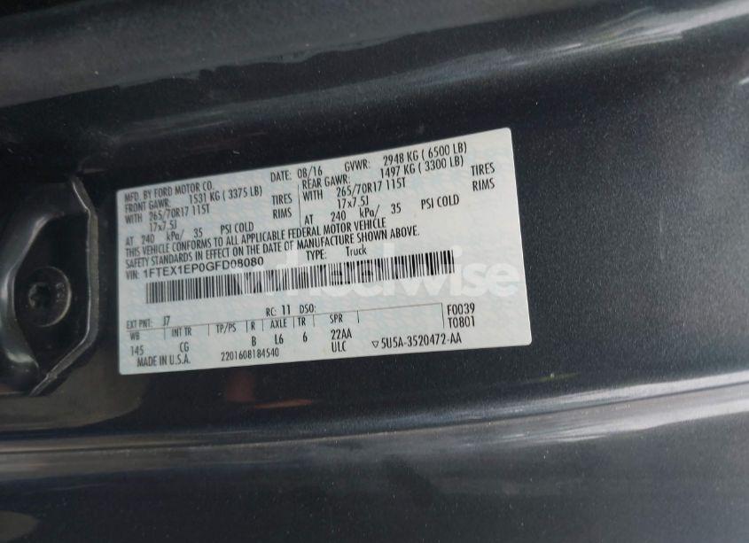 Photo 9 of 2016 Ford F-150 XL (VIN 1FTEX1EP0GFD08080)