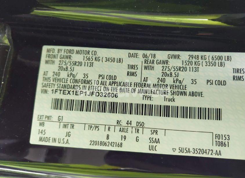 Photo 9 of 2018 Ford F-150 XL (VIN 1FTEX1EP1JFD32606)
