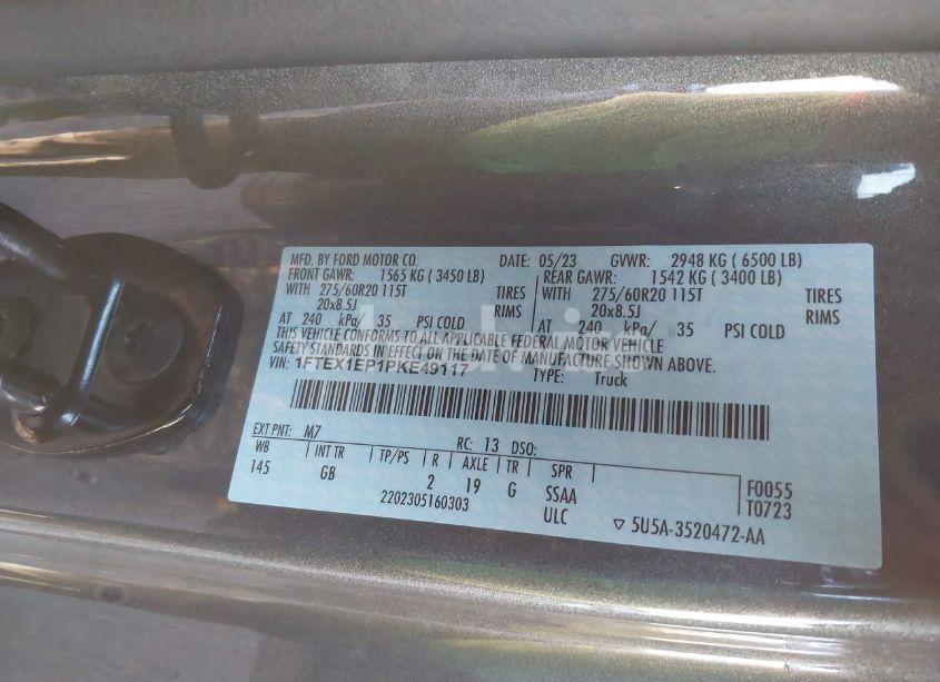 Photo 9 of 2023 Ford F-150 XL (VIN 1FTEX1EP1PKE49117)