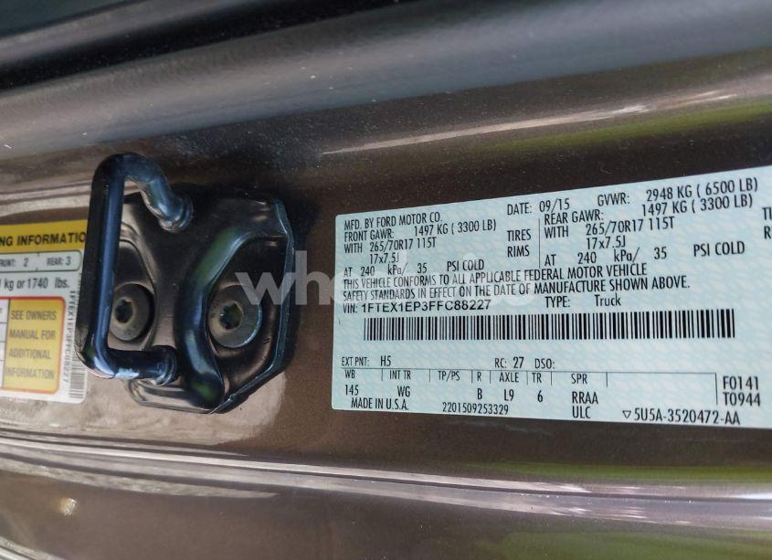 Photo 9 of 2015 Ford F-150 XL (VIN 1FTEX1EP3FFC88227)