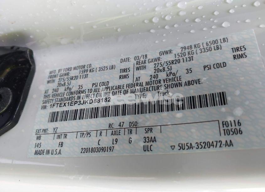 Photo 9 of 2018 Ford F-150 XLT (VIN 1FTEX1EP3JKD88182)