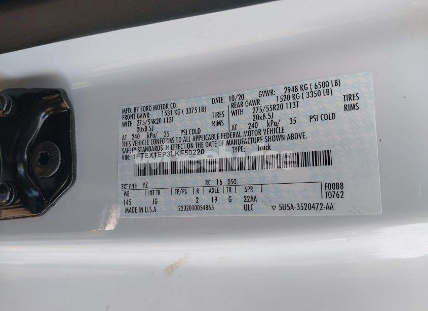 Photo 9 of 2020 Ford F-150 XL (VIN 1FTEX1EP3LKF50220)