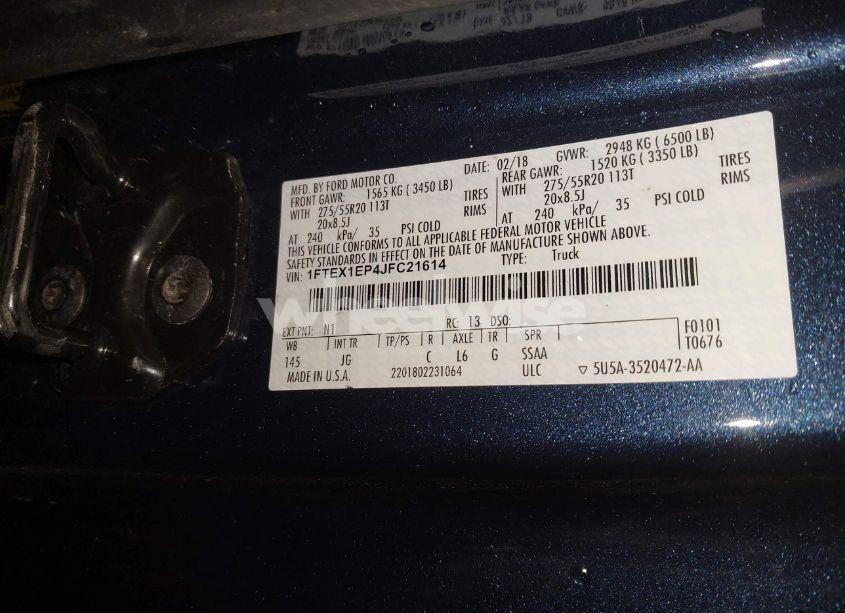 Photo 9 of 2018 Ford F-150 XL (VIN 1FTEX1EP4JFC21614)