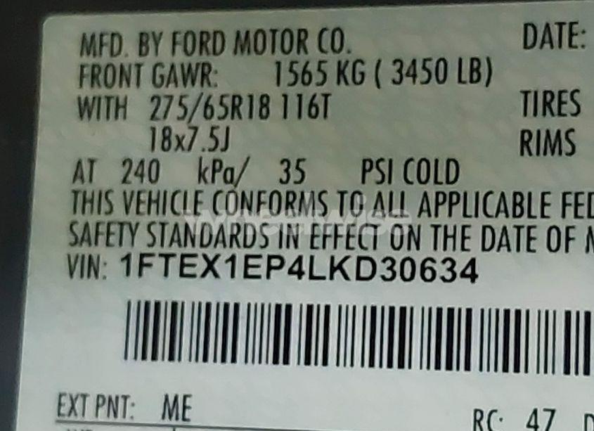 Photo 9 of 2020 Ford F-150 XLT (VIN 1FTEX1EP4LKD30634)