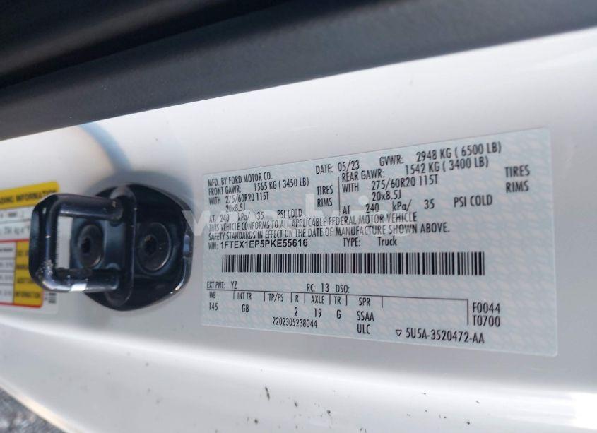 Photo 9 of 2023 Ford F-150 XL (VIN 1FTEX1EP5PKE55616)