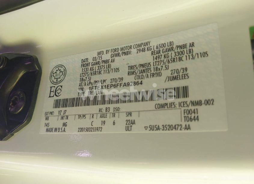 Photo 9 of 2015 Ford F-150 XLT (VIN 1FTEX1EP6FFA92864)