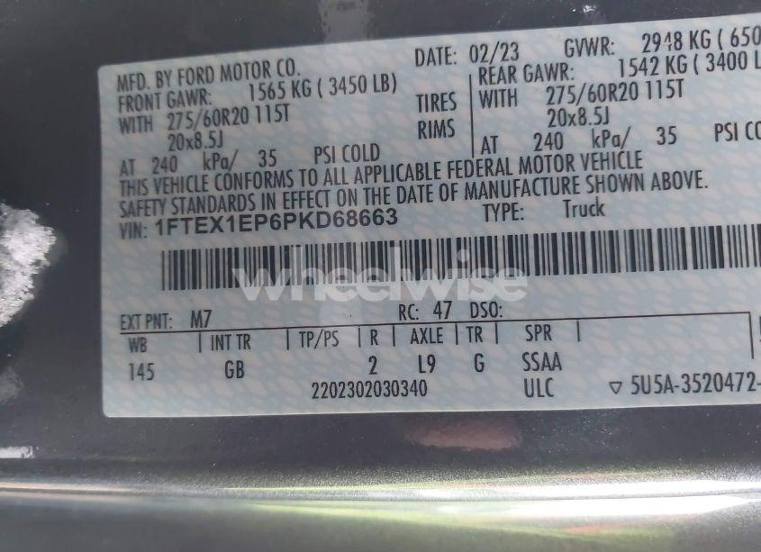 Photo 9 of 2023 Ford F-150 XL (VIN 1FTEX1EP6PKD68663)