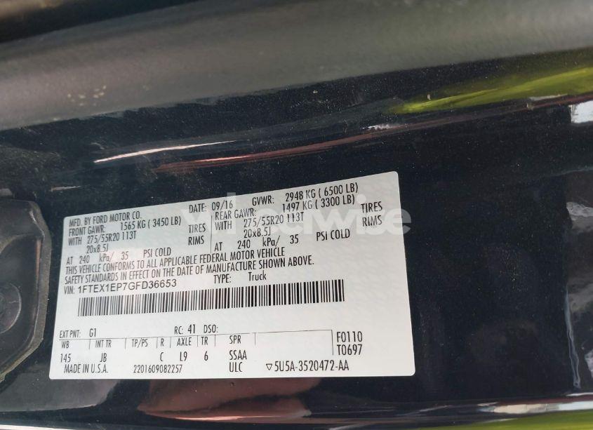 Photo 9 of 2016 Ford F-150 XLT (VIN 1FTEX1EP7GFD36653)