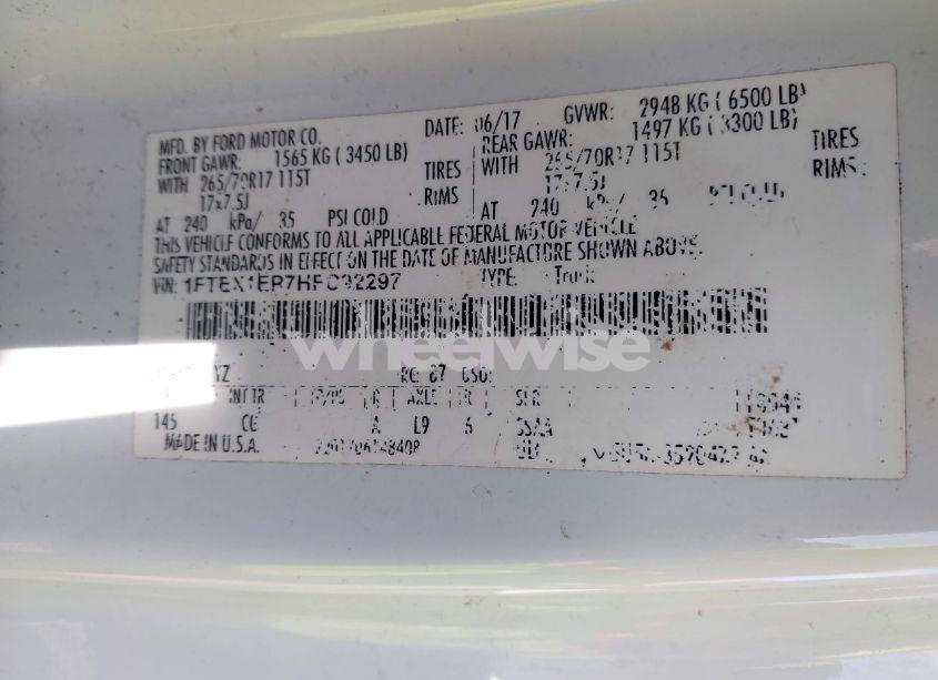 Photo 9 of 2017 Ford F-150 XL (VIN 1FTEX1EP7HFC92297)