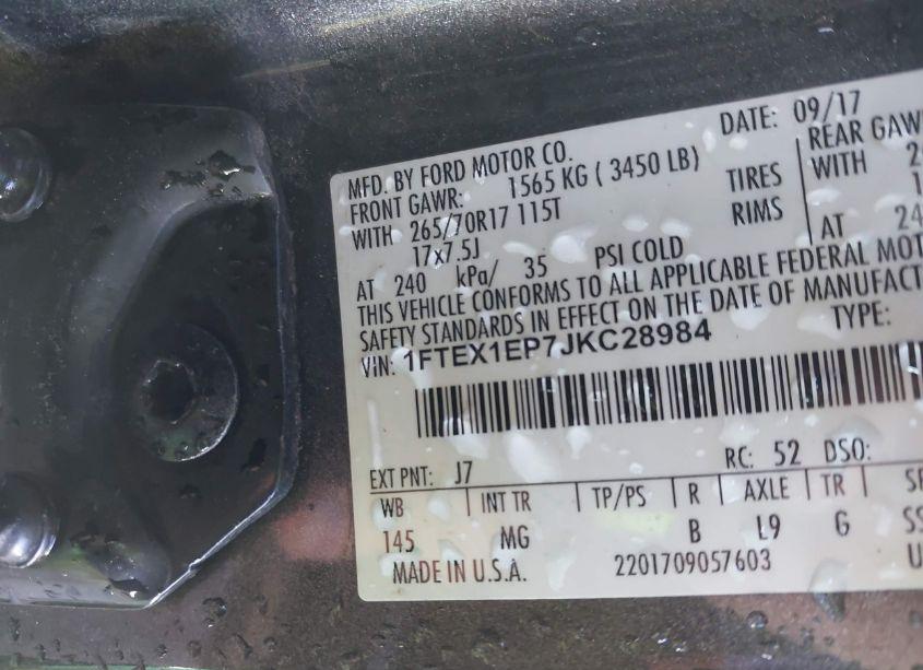 Photo 9 of 2018 Ford F-150 XLT (VIN 1FTEX1EP7JKC28984)