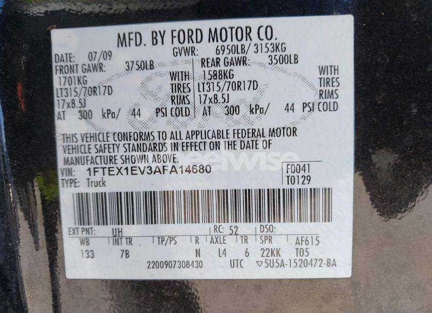 Photo 9 of 2010 Ford F-150 SVT RAPTOR (VIN 1FTEX1EV3AFA14680)