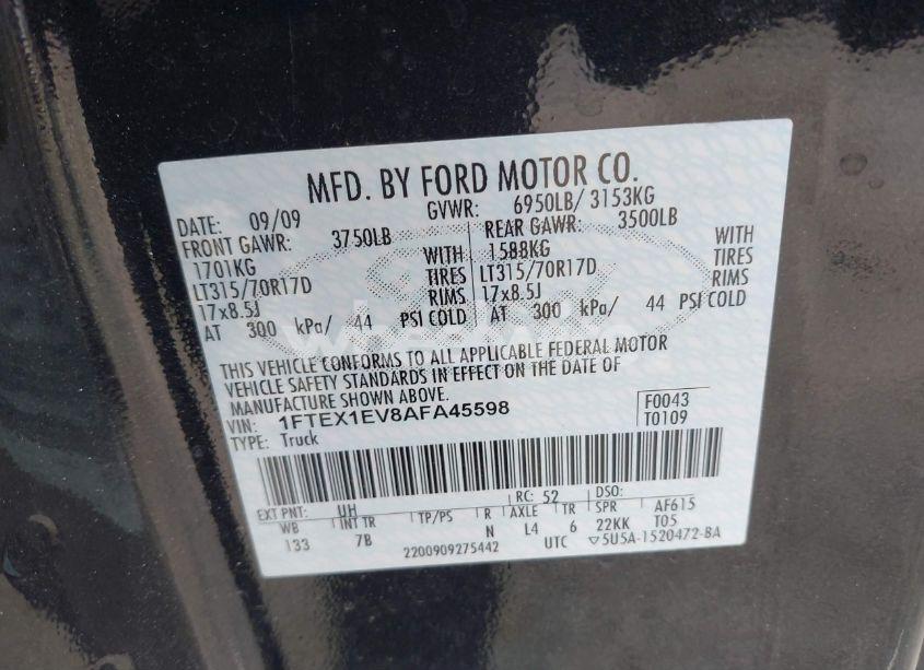 Photo 9 of 2010 Ford F-150 SVT RAPTOR (VIN 1FTEX1EV8AFA45598)