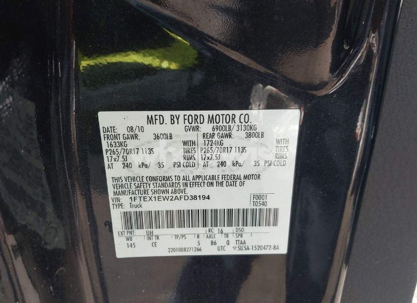 Photo 9 of 2010 Ford F-150 STX/XL (VIN 1FTEX1EW2AFD38194)