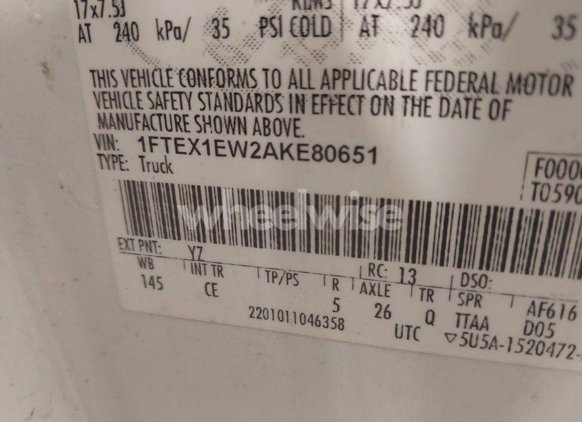 Photo 9 of 2010 Ford F-150 STX/XL (VIN 1FTEX1EW2AKE80651)