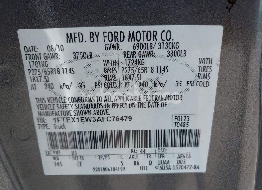 Photo 9 of 2010 Ford F-150 STX/XL (VIN 1FTEX1EW3AFC76479)